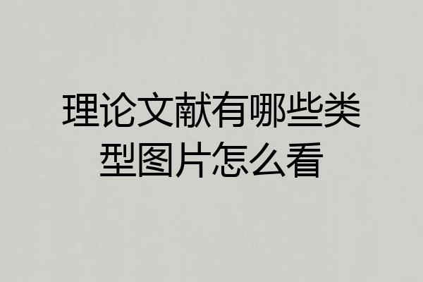 理论文献有哪些类型图片怎么看