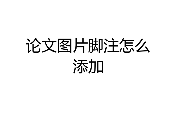 论文图片脚注怎么添加