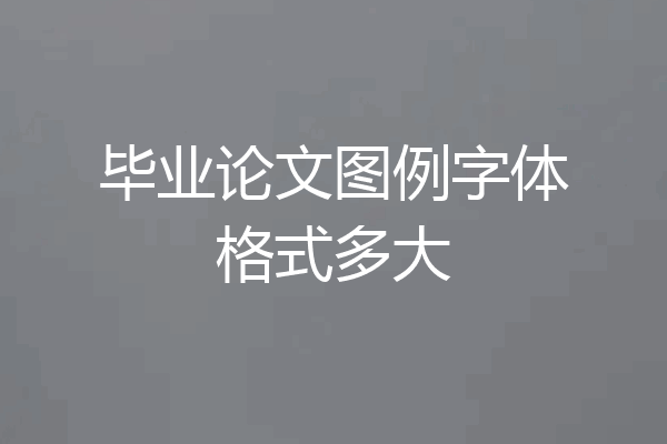 毕业论文图例字体格式多大