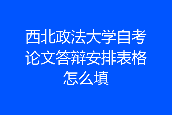 西北政法大学自考论文答辩安排表格怎么填