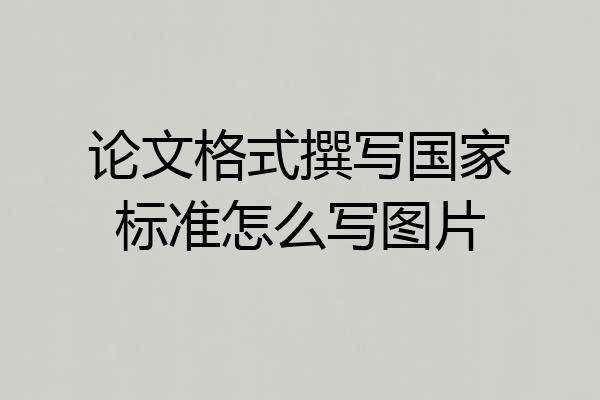 论文格式撰写国家标准怎么写图片