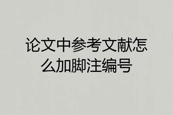 论文中参考文献怎么加脚注编号