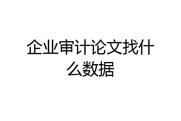 企业审计论文找什么数据