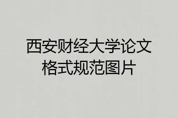西安财经大学论文格式规范图片