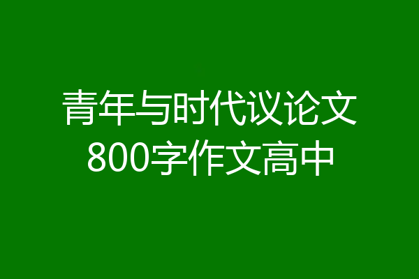 青年与时代议论文800字作文高中