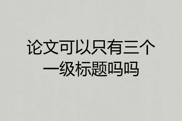 论文可以只有三个一级标题吗吗