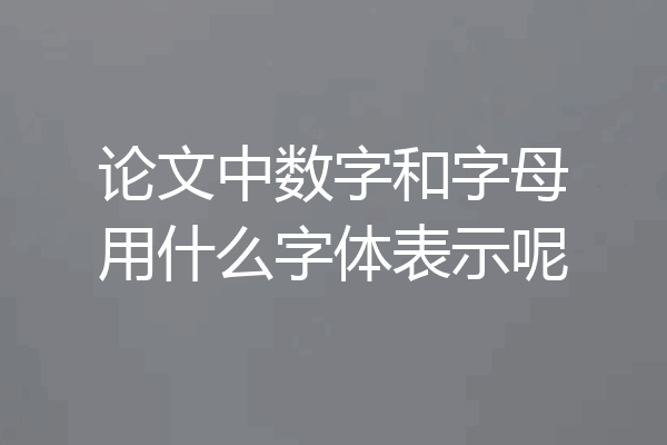 论文中数字和字母用什么字体表示呢