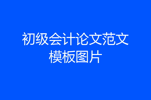 初级会计论文范文模板图片