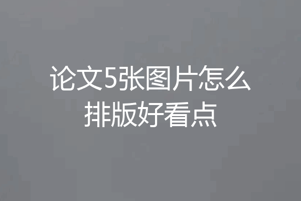 论文5张图片怎么排版好看点