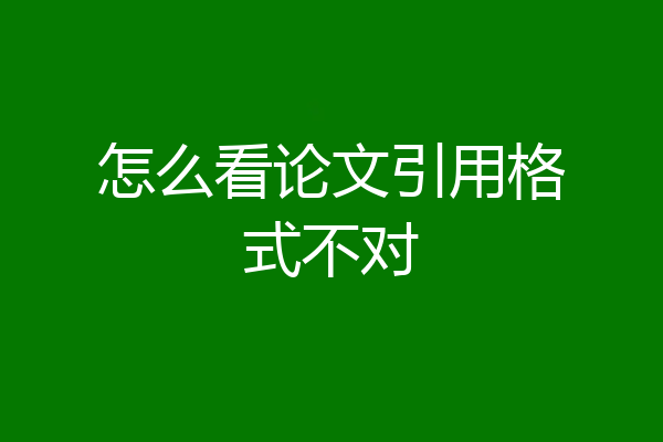 怎么看论文引用格式不对