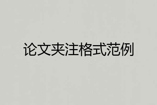 论文夹注格式范例