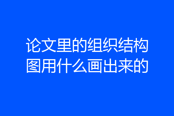 论文里的组织结构图用什么画出来的