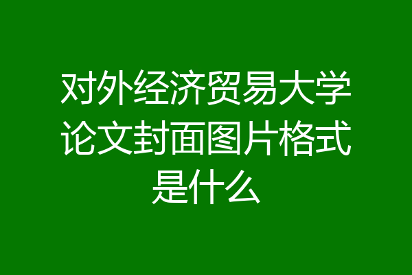 对外经济贸易大学论文封面图片格式是什么
