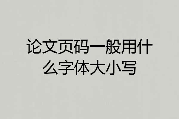 论文页码一般用什么字体大小写