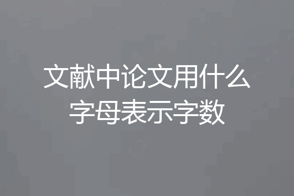 文献中论文用什么字母表示字数