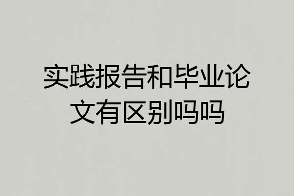 实践报告和毕业论文有区别吗吗