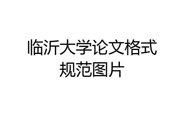 临沂大学论文格式规范图片