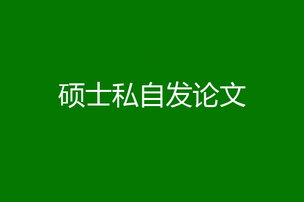 硕士私自发论文