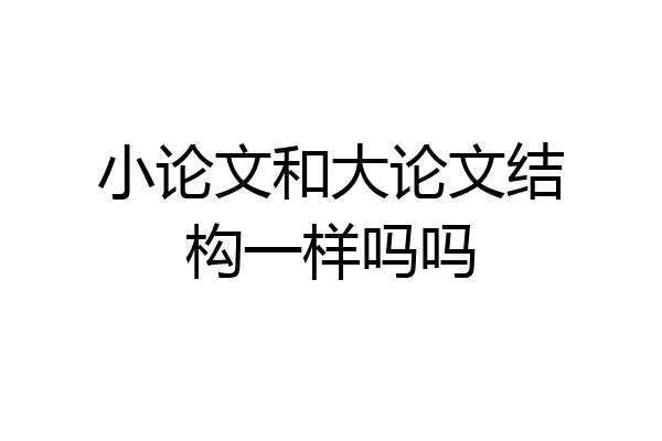 小论文和大论文结构一样吗吗