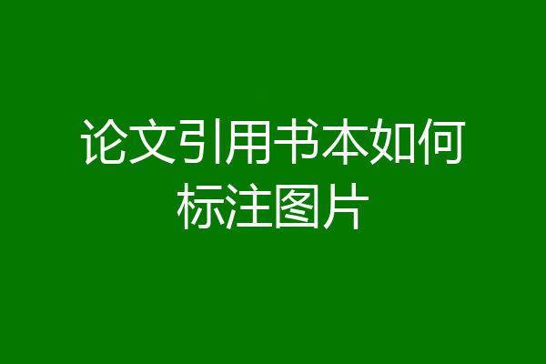 论文引用书本如何标注图片