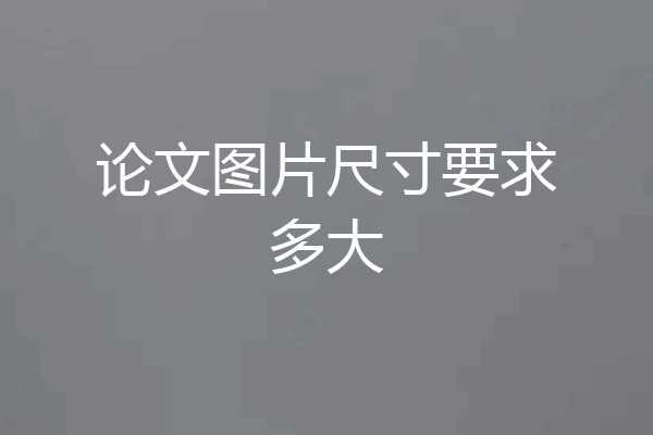 论文图片尺寸要求多大