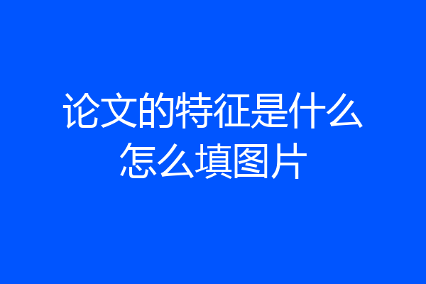论文的特征是什么怎么填图片