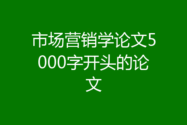市场营销学论文5000字开头的论文