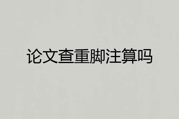 论文查重脚注算吗