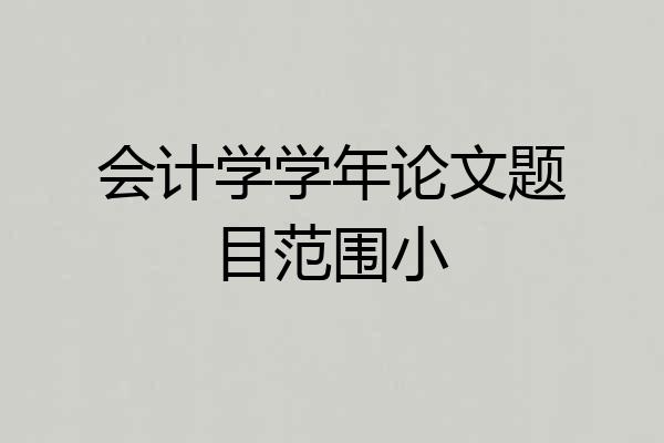 会计学学年论文题目范围小