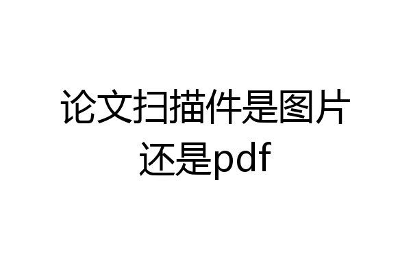 论文扫描件是图片还是pdf