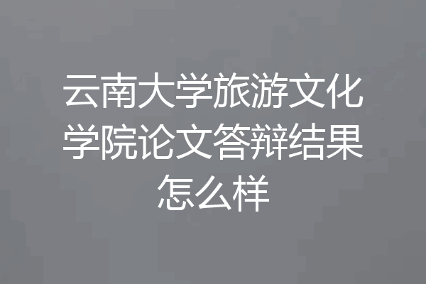 云南大学旅游文化学院论文答辩结果怎么样