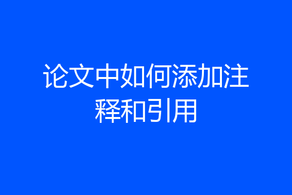 论文中如何添加注释和引用