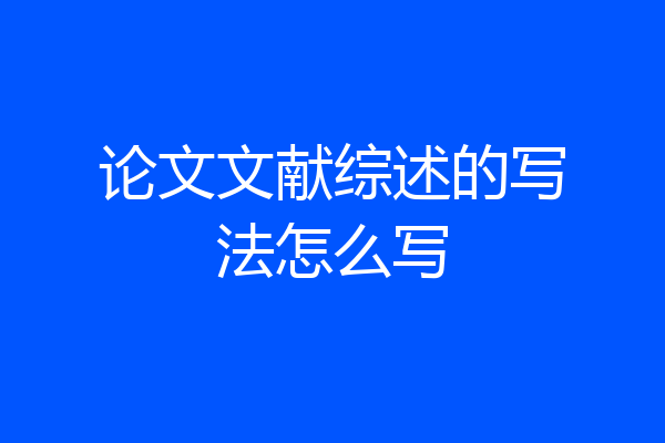 论文文献综述的写法怎么写