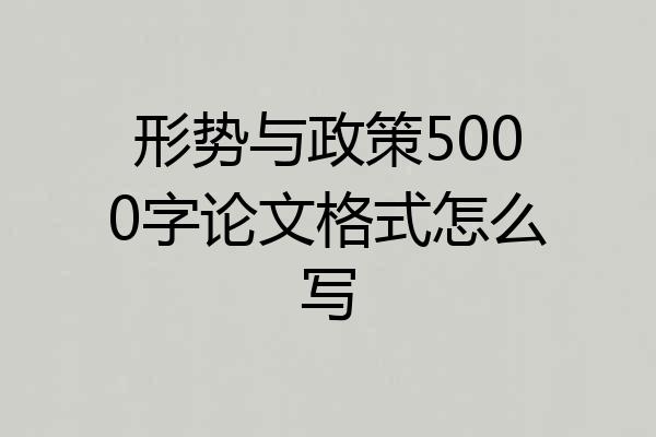形势与政策5000字论文格式怎么写