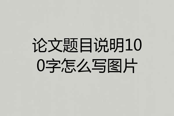 论文题目说明100字怎么写图片
