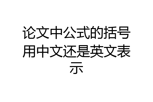 论文中公式的括号用中文还是英文表示