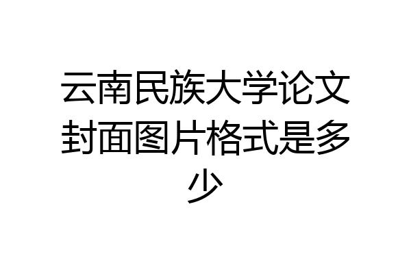 云南民族大学论文封面图片格式是多少