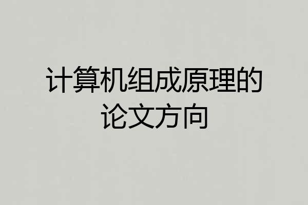 计算机组成原理的论文方向