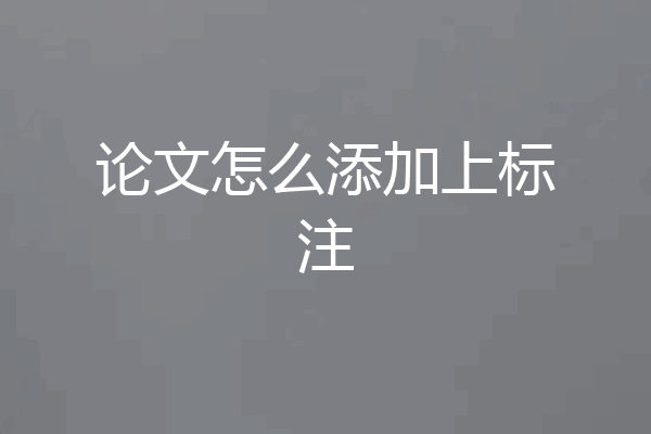 论文怎么添加上标注