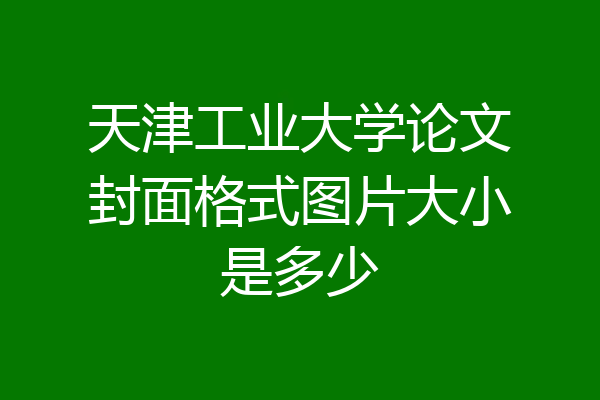 天津工业大学论文封面格式图片大小是多少