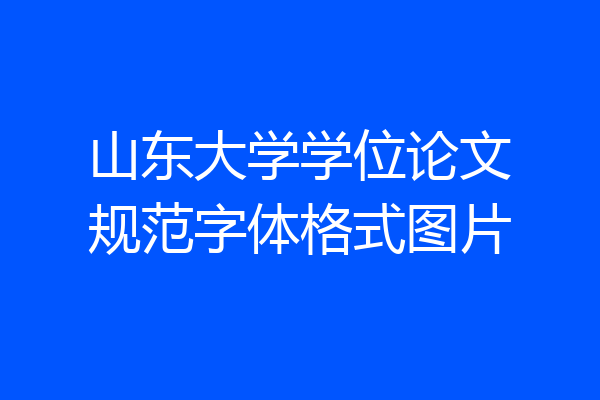 山东大学学位论文规范字体格式图片