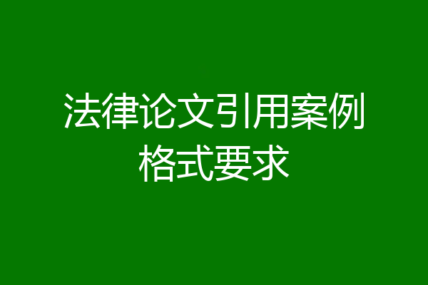 法律论文引用案例格式要求
