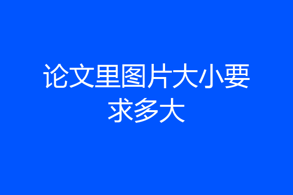 论文里图片大小要求多大