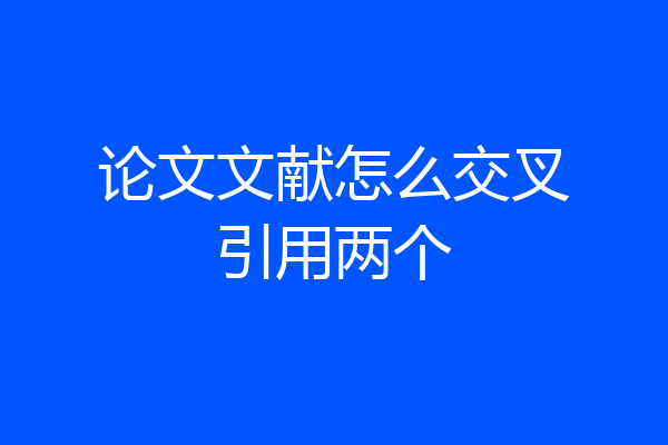 论文文献怎么交叉引用两个