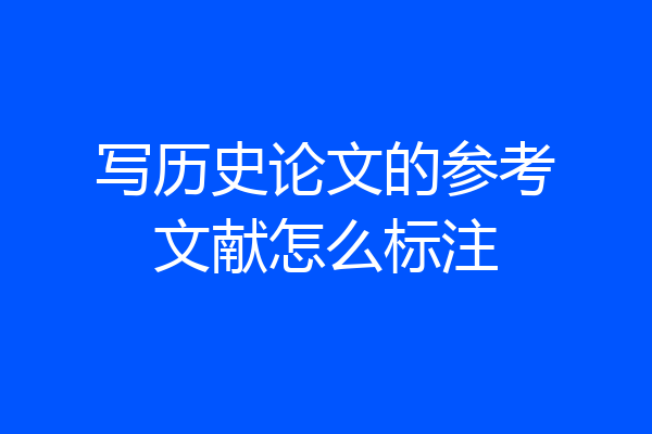 写历史论文的参考文献怎么标注
