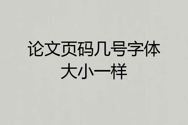 论文页码几号字体大小一样
