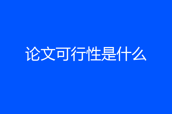 论文可行性是什么
