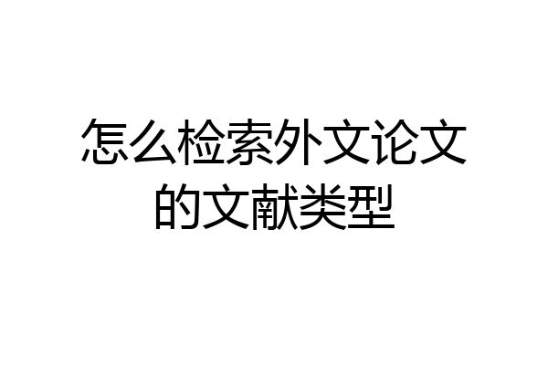 怎么检索外文论文的文献类型