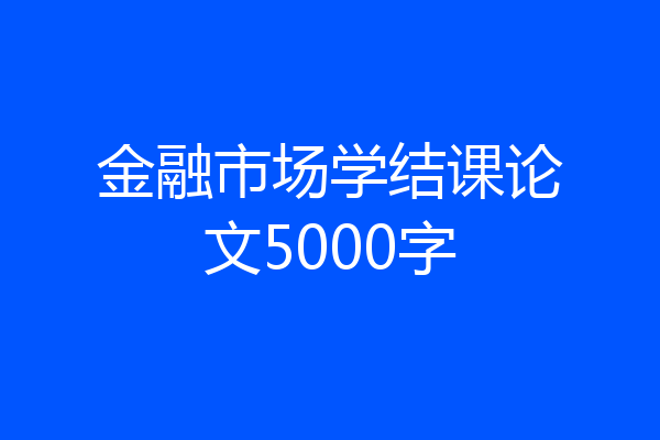 金融市场学结课论文5000字