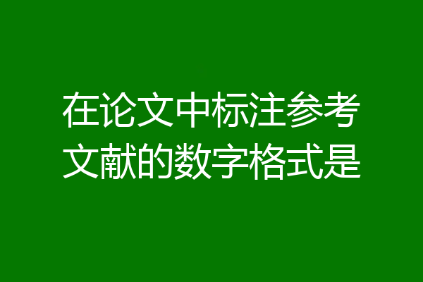 在论文中标注参考文献的数字格式是